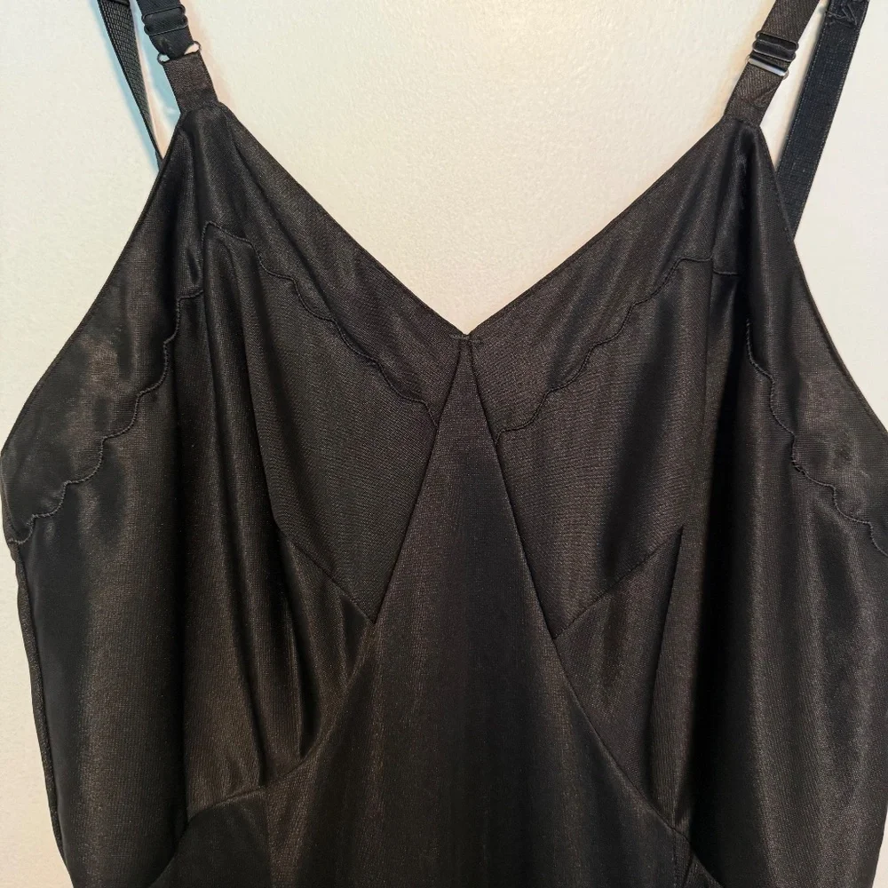 Vintage Sears Black Full Dress Slip Size 34 Tall Adjustable Straps - Picture 3 of 11